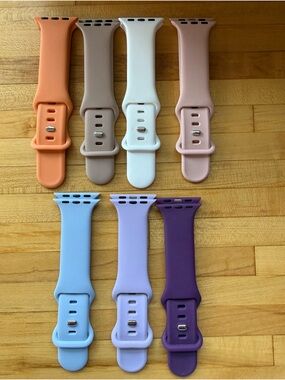 Silicone Replacement Apple Watch Bands - Assorted Colors